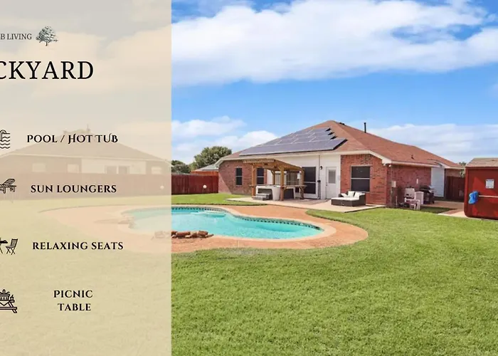 5Br Holiday Getaway In Desoto With Pool, Hot Tub & Cinema